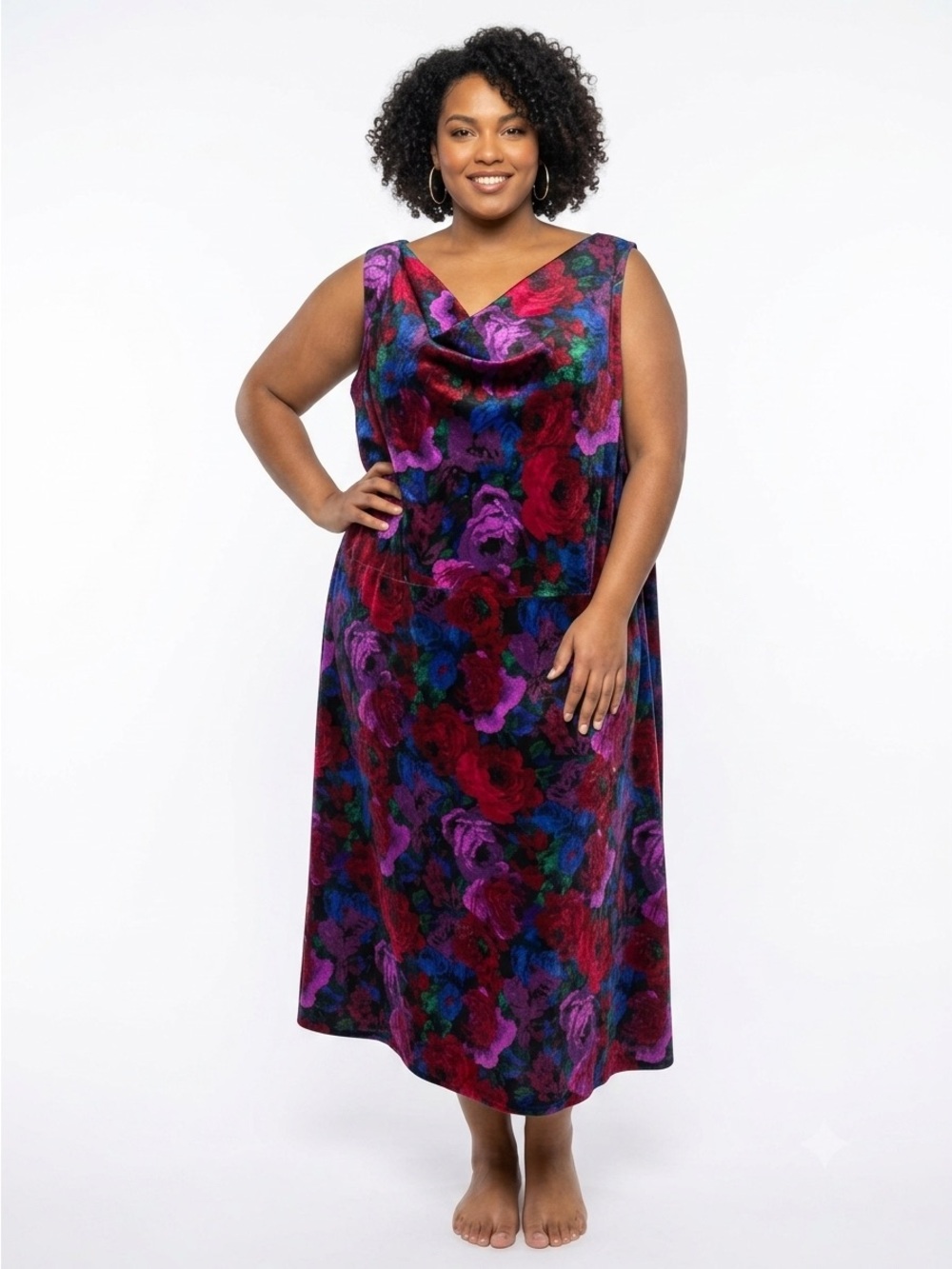 Talbots Floral Satin Slip Dress in Red, Purple, Pink, Blue size 24W NWT.